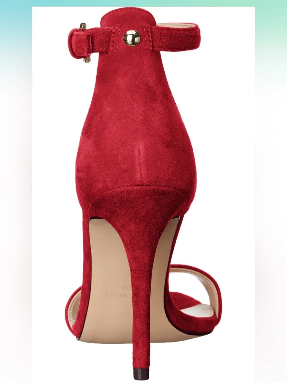 Nine West Mana Red Suede Ankle Strap Stiletto Heels 8.5